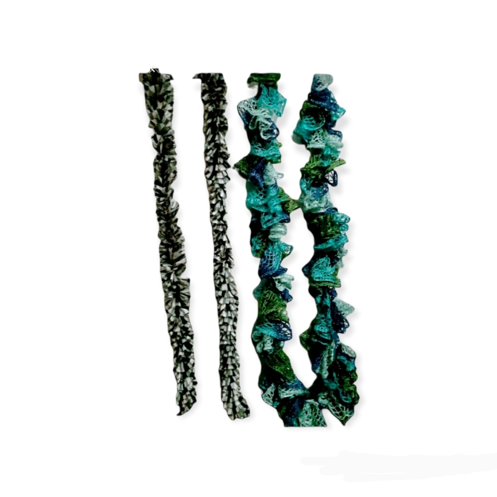 Womens scarves Lot of 2 black white green blue infinity set